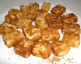Deliciosa leche frita Thermomix, dorada y crujiente, espolvoreada con canela.