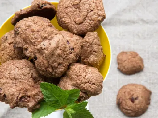 Galleta de chocolate con trozos de arándanos, perfecta para postres para picnic.