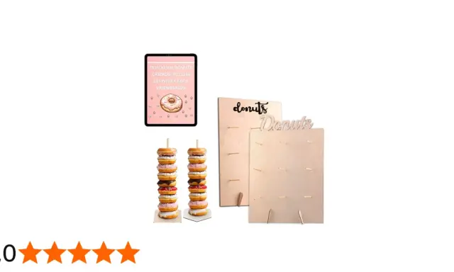 Exhibe tus creaciones con estos soportes de madera. Aprende como colocar donuts en mesa dulce para un evento inolvidable.