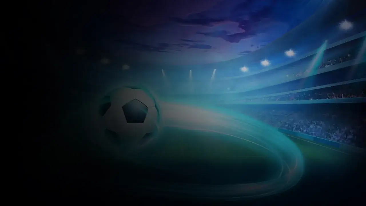 Balón de fútbol en movimiento en un estadio iluminado. Guía rápida de juego de penaltis casino para principiantes.