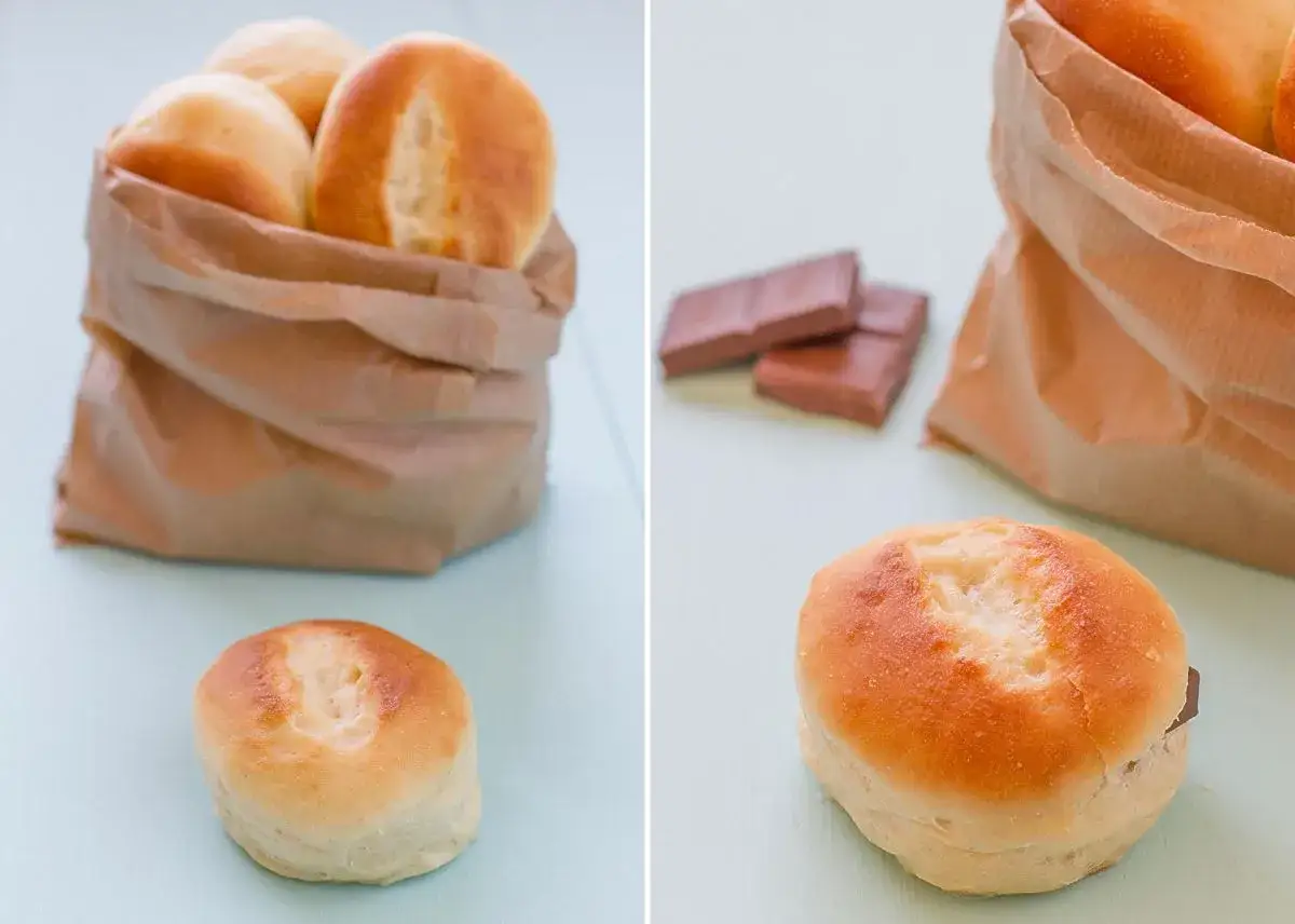 Pan de leche casero, perfecto para una receta fácil y deliciosa. ¡Ideal para rellenar con chocolate!