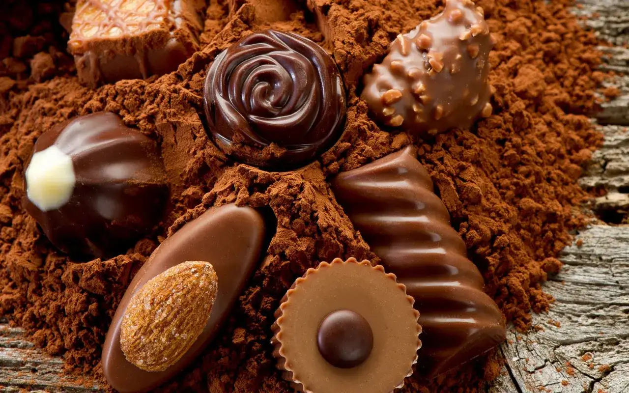 Un surtido de chocolates finos, algunos con almendras y cubiertos de cacao en polvo. &iexcl;Una verdadera obra de arte, la chuche m&aacute;s cara del mundo!